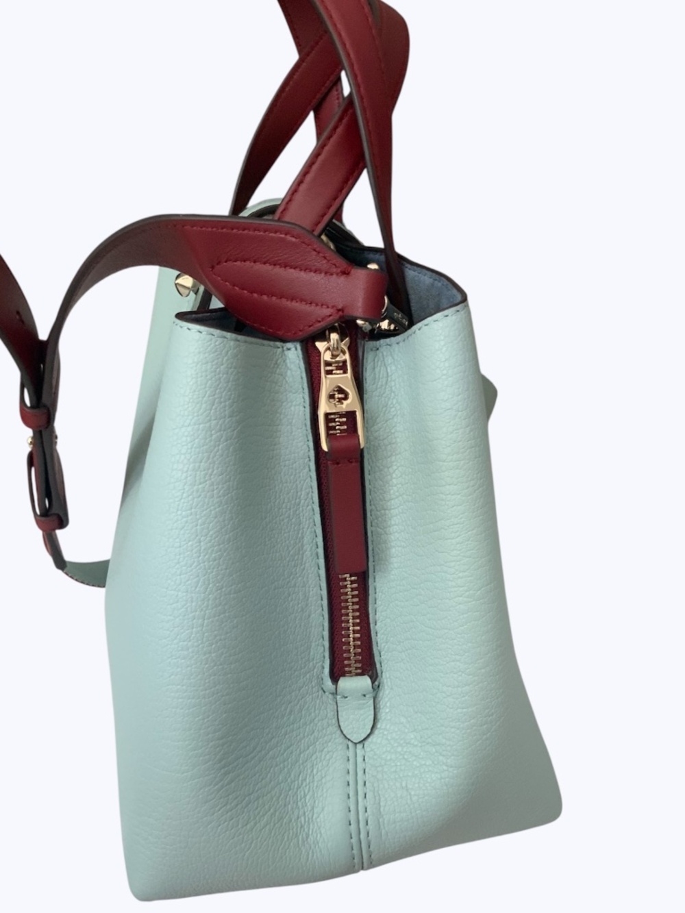 Kate Spade New York Essential Satchel Cloud Mist Burgundy NWOT - Picture 4 of 9